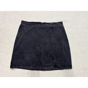 Wild Fable Women’s Black Denim Mini Skirt Size 8 High Waisted Y2K 90s Grunge Cas